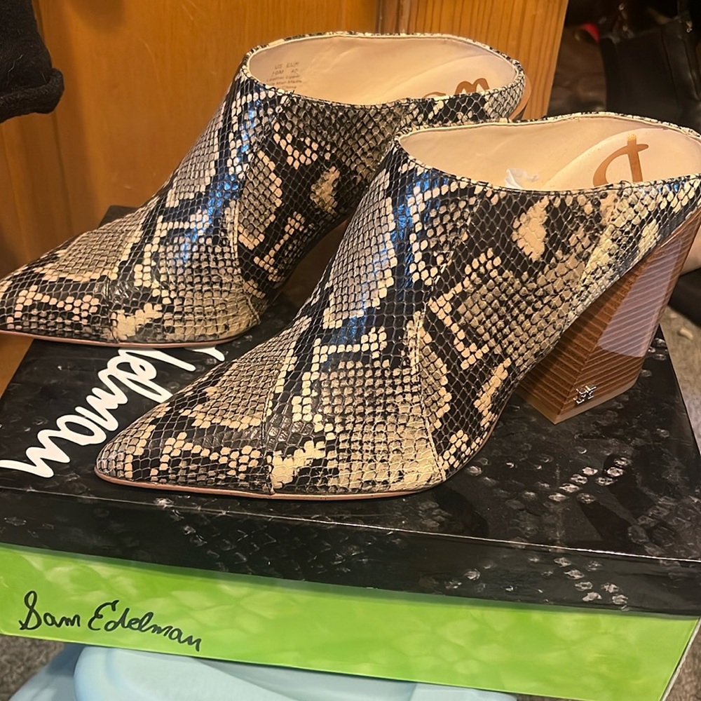 Sam Edelman Reverie leather mules, approximately 3-4” heel never worn